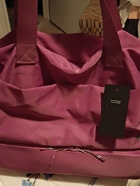 Fabletics Plum Purple Tote Bag with Dual Straps